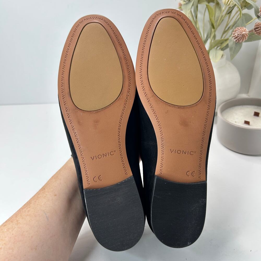 Vionic Willa Slip-on Suede Slip On Flat Black Women's 9.5 M NWOB Comfort Shoe - Picture 8 of 10